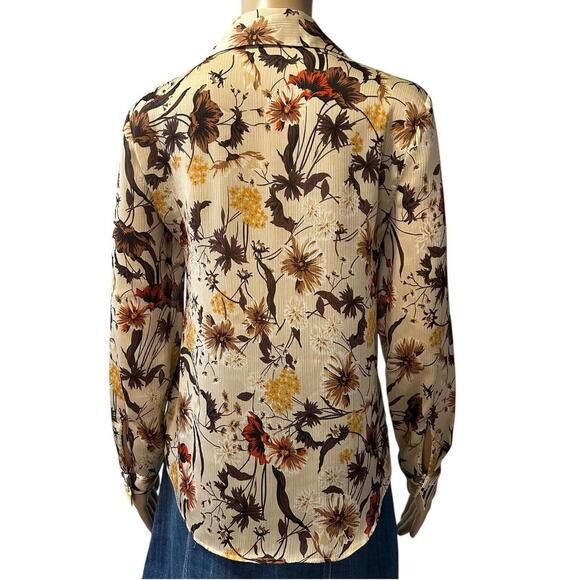 Zara Basic Floral Long Sleeve Blouse - Picture 6 of 6